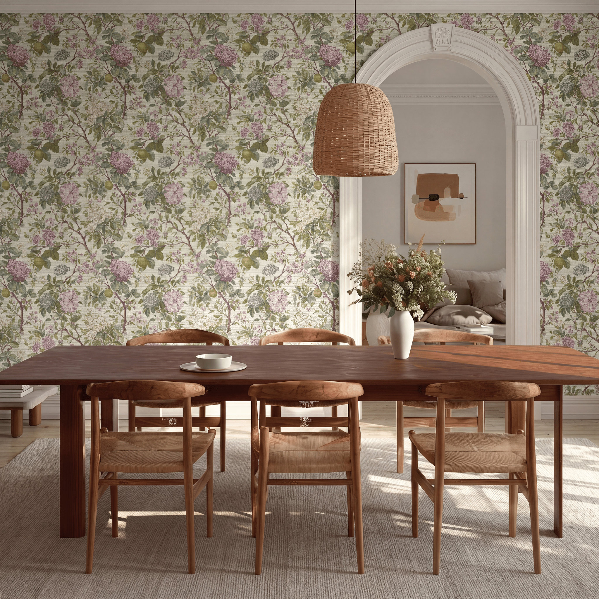 Gigi Faux Grasscloth Wallpaper - Lemon Park
