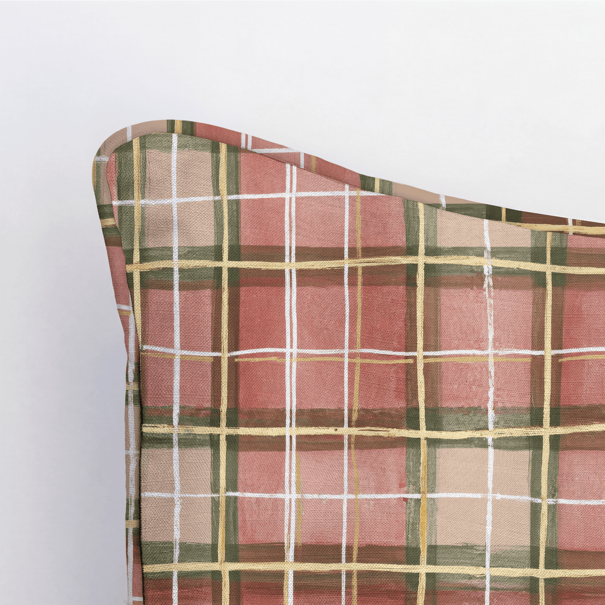 Gilded Rose Plaid Throw Pillow - Lemon Park
