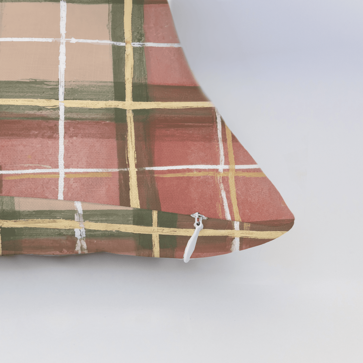 Gilded Rose Plaid Throw Pillow - Lemon Park