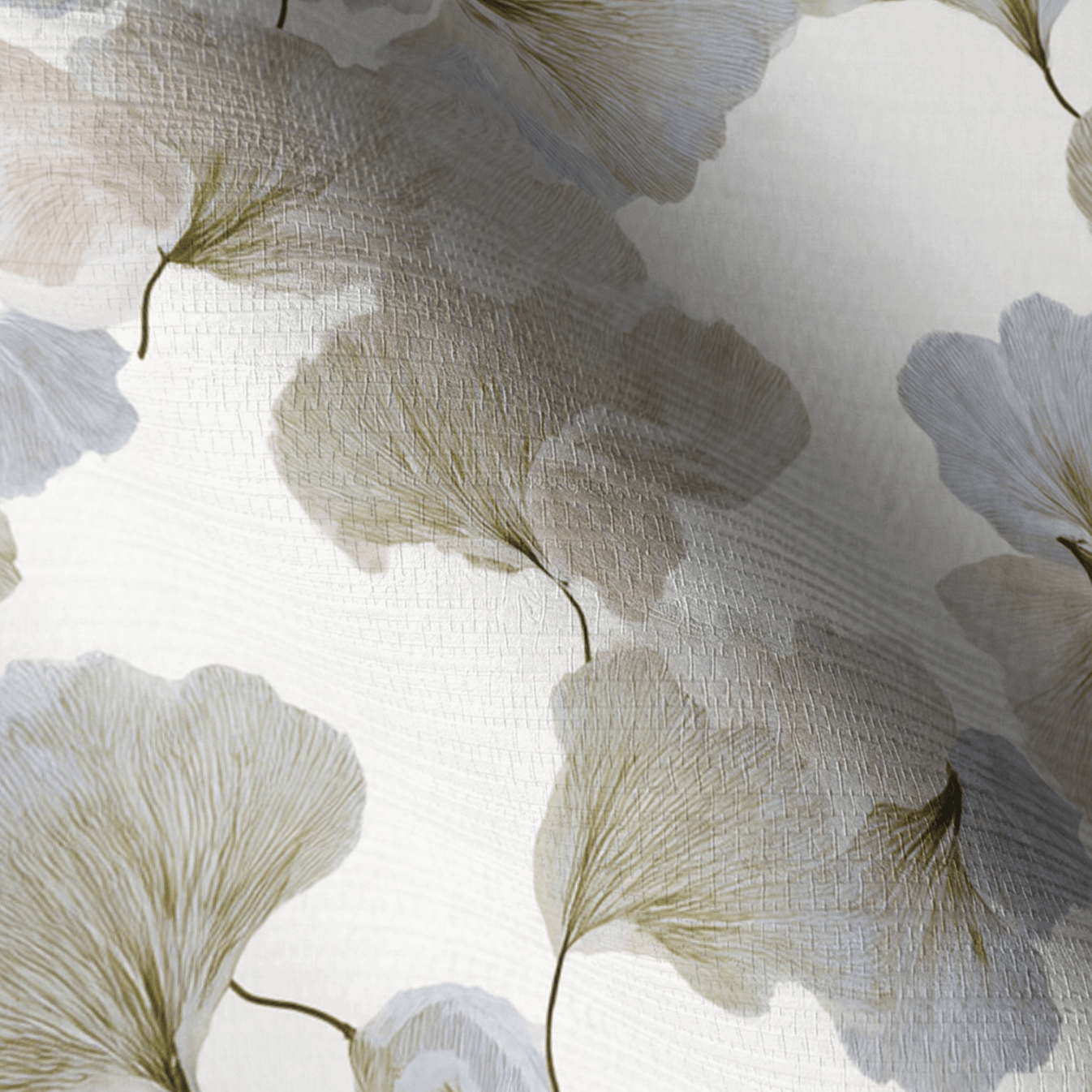 Ginkgo Veil Faux Grasscloth Wallpaper - Lemon Park