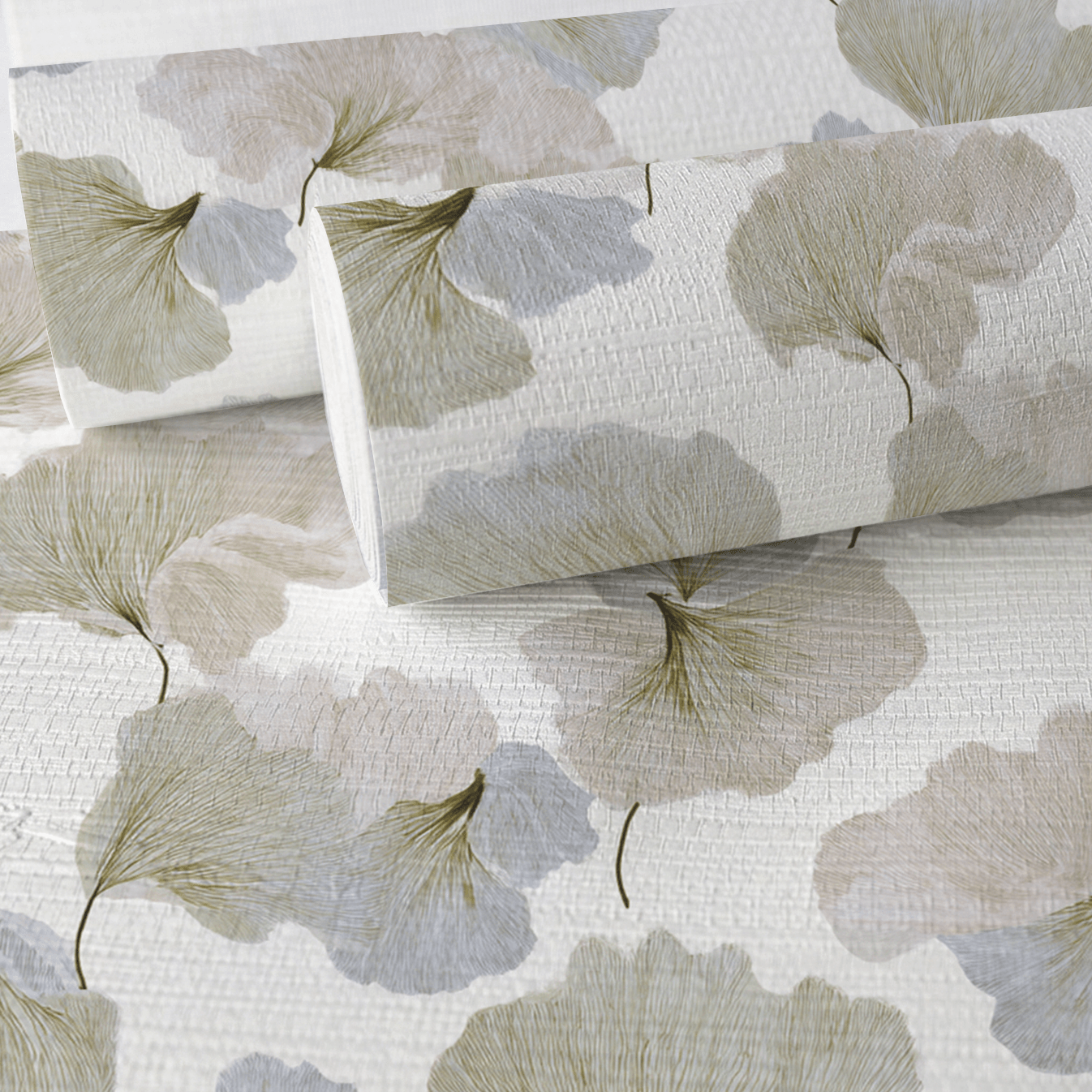 Ginkgo Veil Faux Grasscloth Wallpaper - Lemon Park