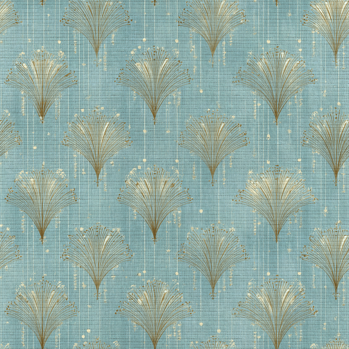 Gold Fanning Faux Grasscloth Wallpaper - Lemon Park