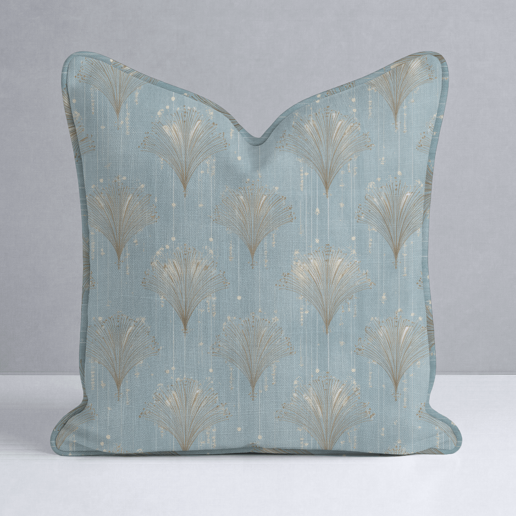 Gold Fanning Throw Pillow - Lemon Park