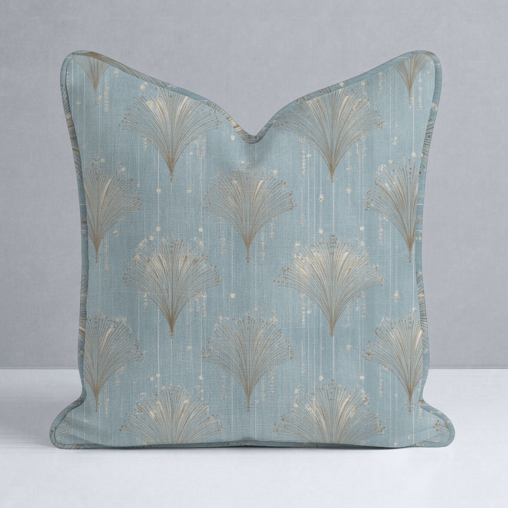 Gold Fanning Throw Pillow - Lemon Park