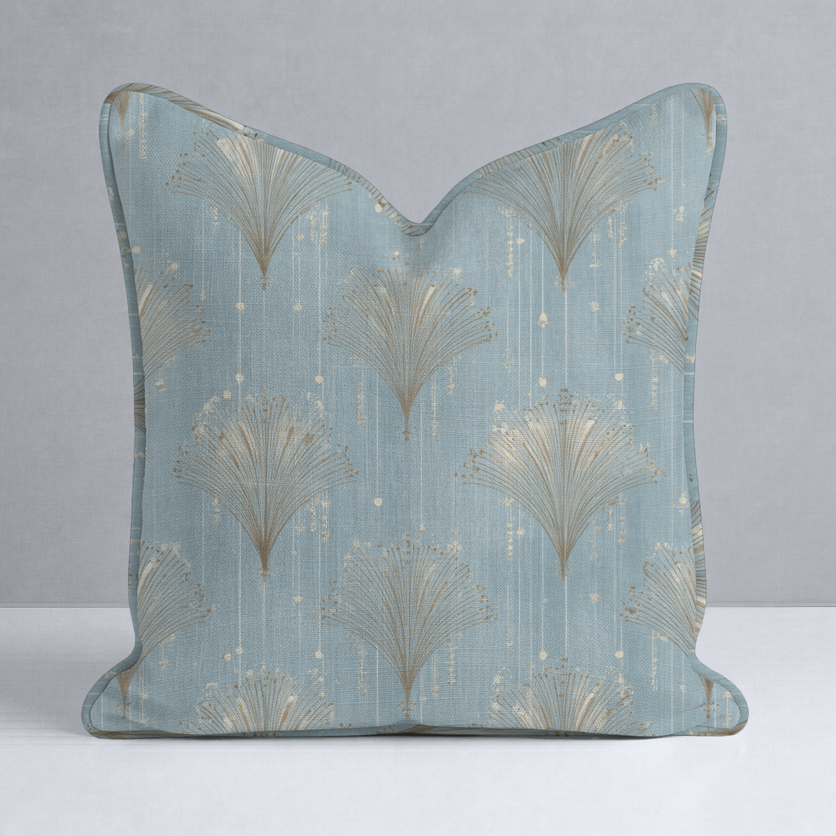 Gold Fanning Throw Pillow - Lemon Park