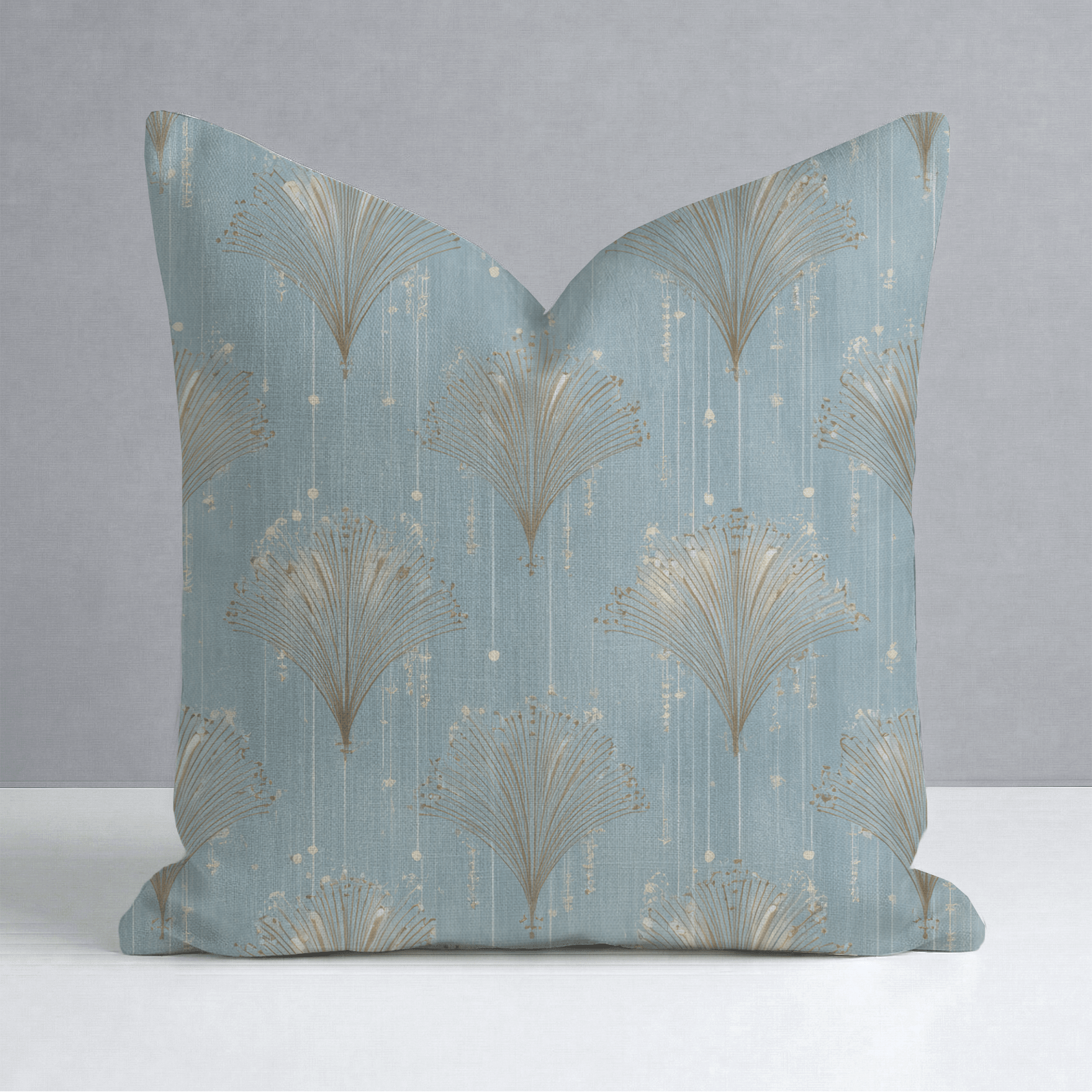 Gold Fanning Throw Pillow - Lemon Park