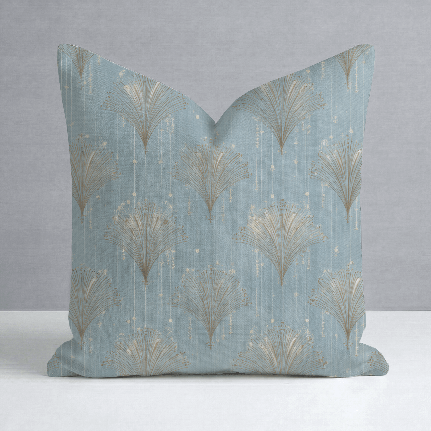 Gold Fanning Throw Pillow - Lemon Park