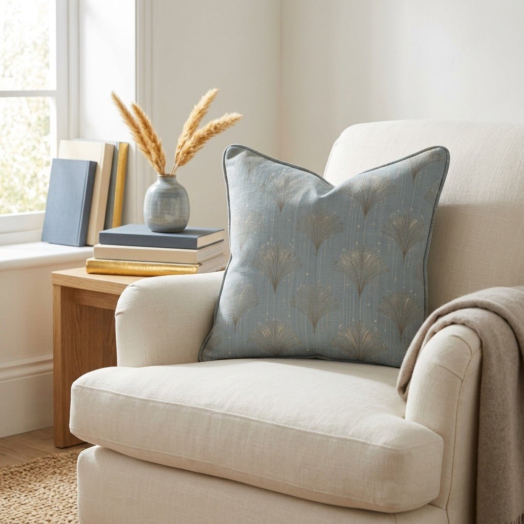 Gold Fanning Throw Pillow - Lemon Park