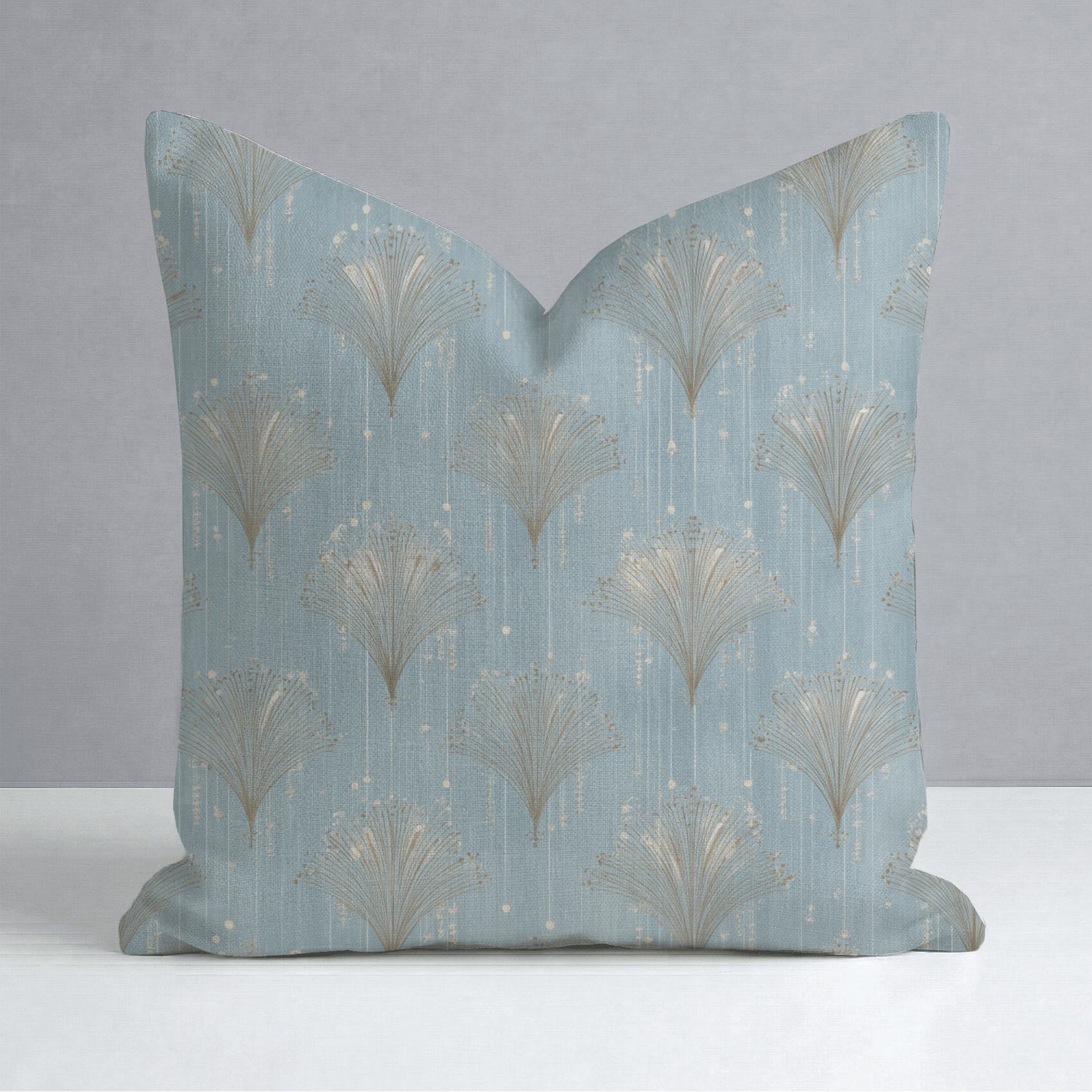 Gold Fanning Throw Pillow - Lemon Park