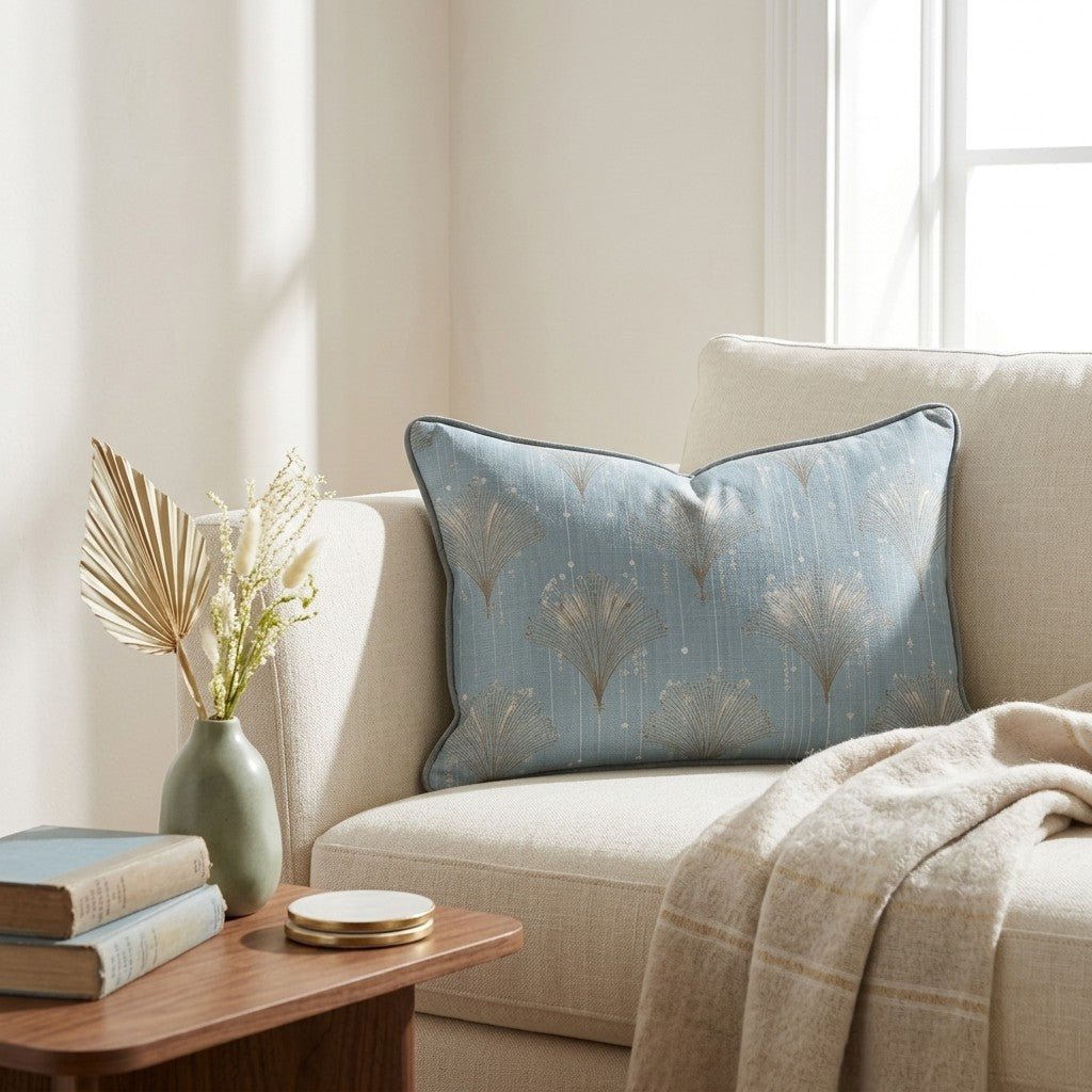 Gold Fanning Throw Pillow - Lemon Park