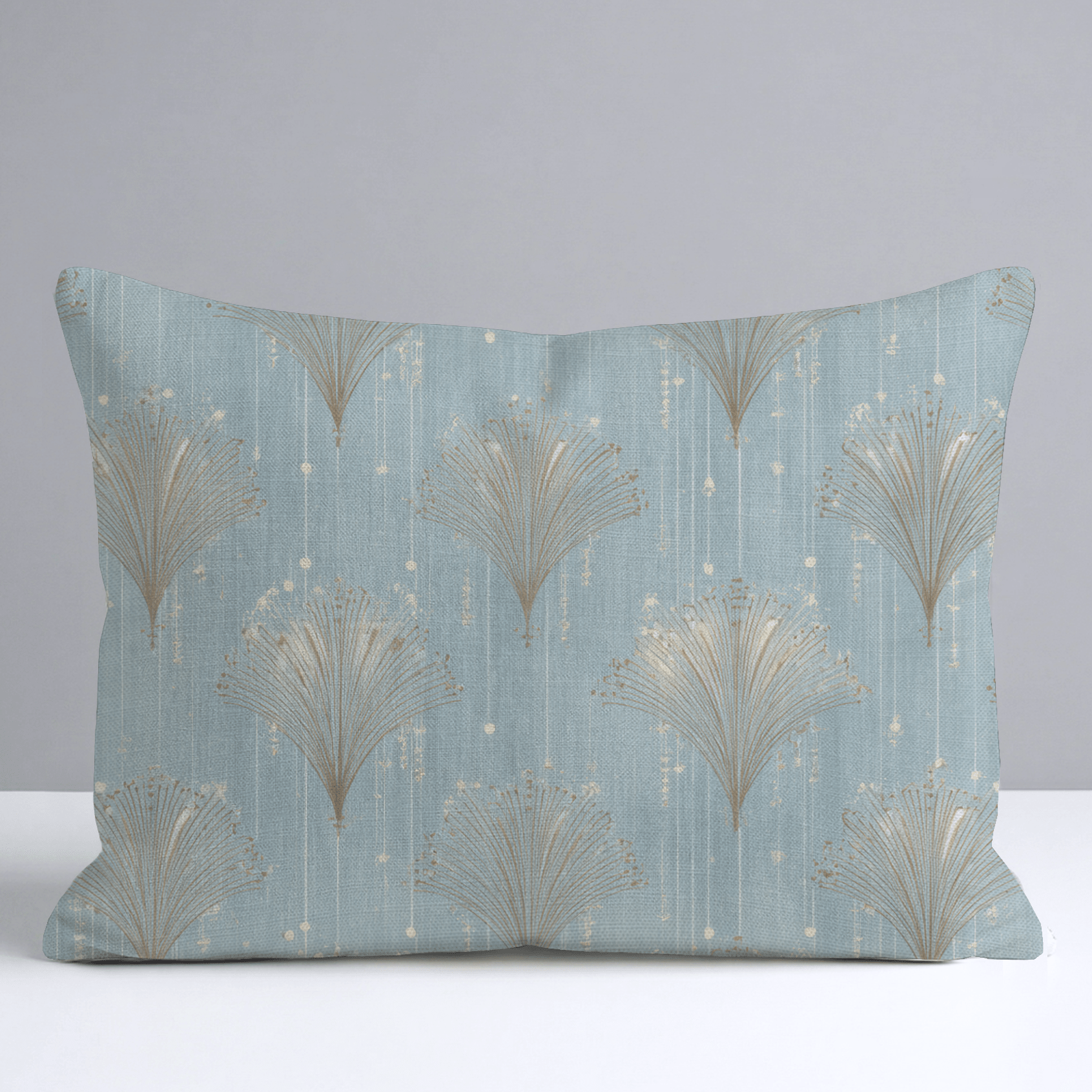 Gold Fanning Throw Pillow - Lemon Park
