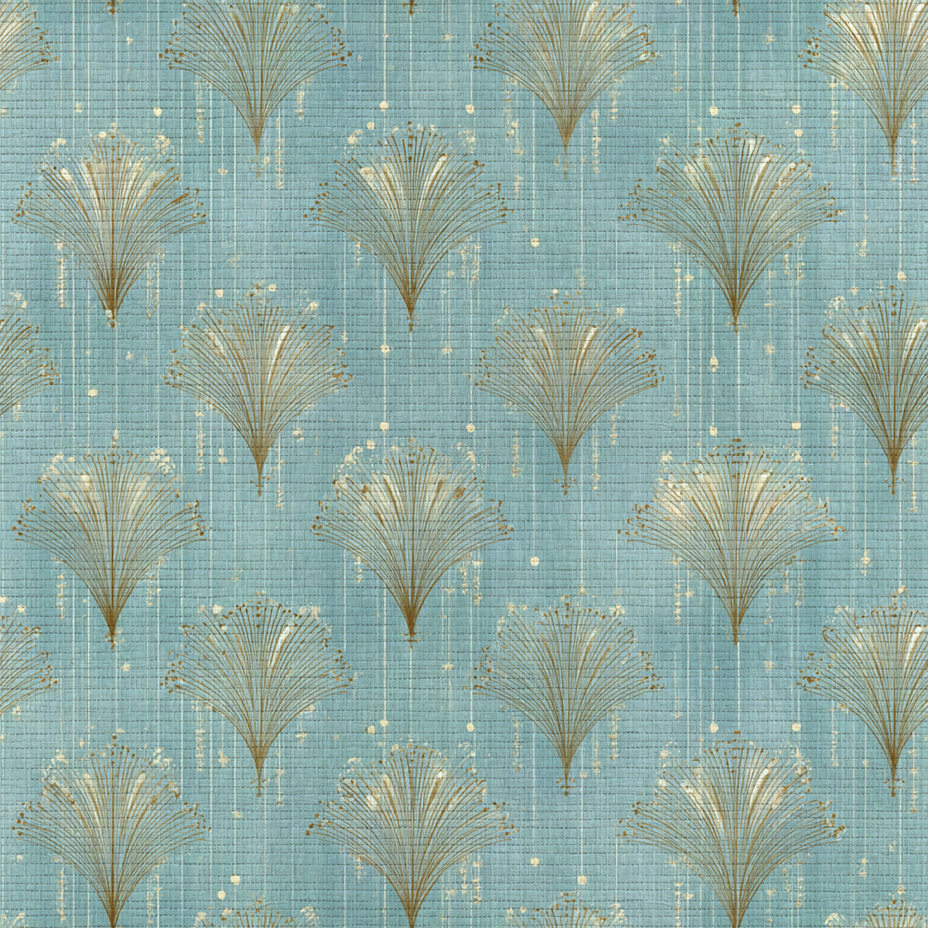 Gold Fanning Faux Grasscloth Wallpaper