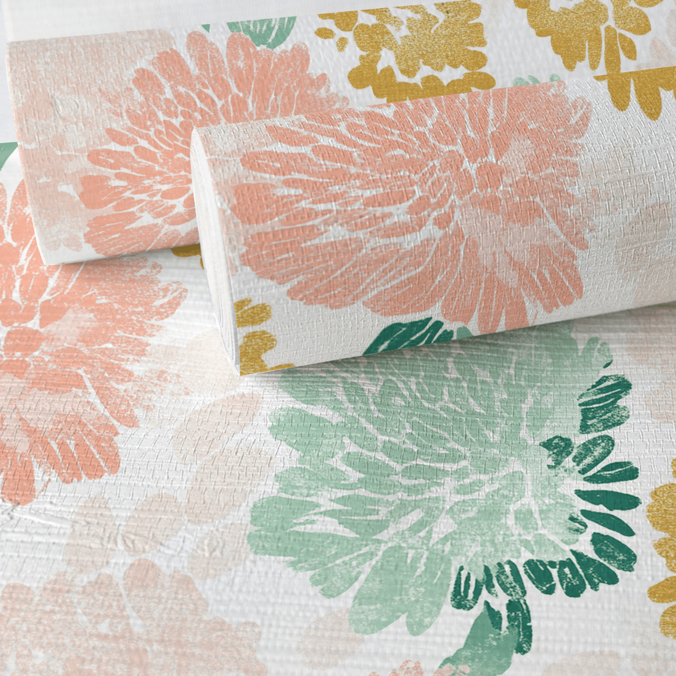 Golden Dahlia Faux Grasscloth Wallpaper - Lemon Park