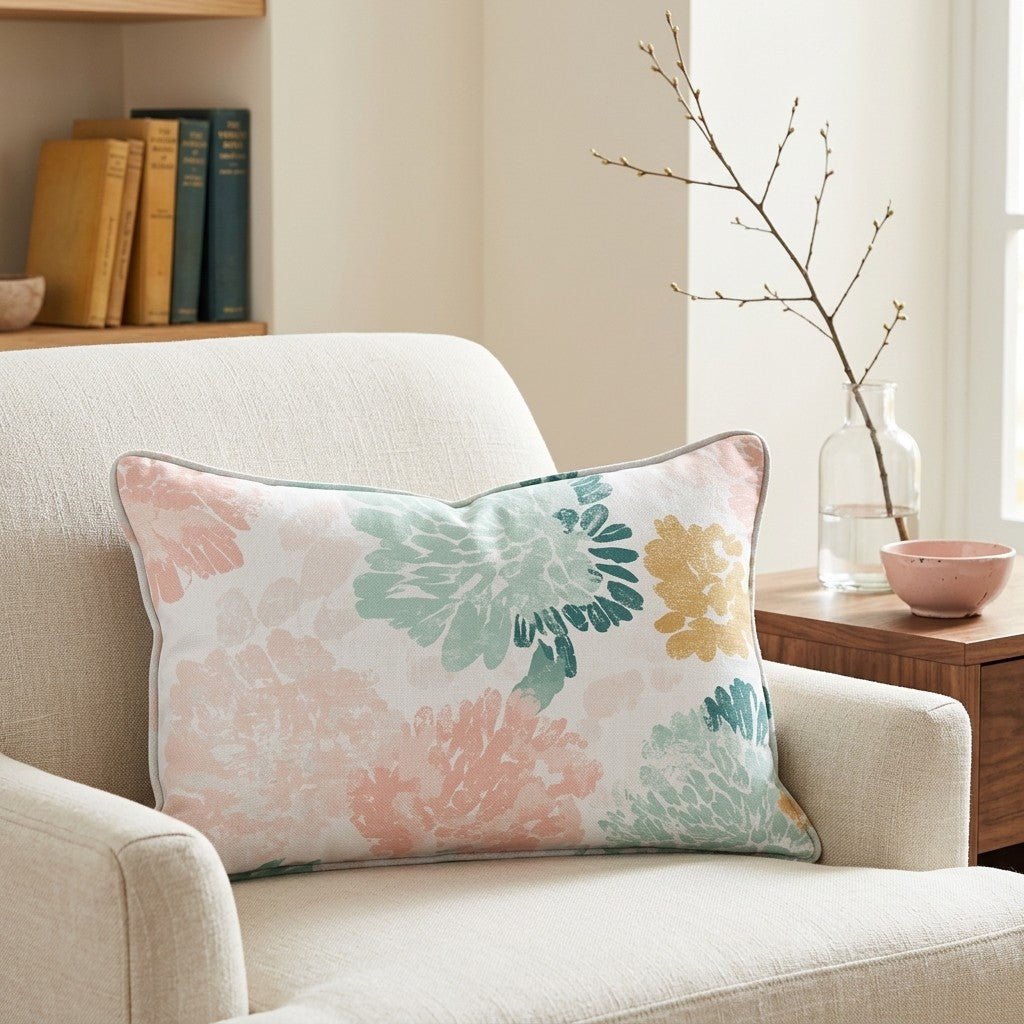 Golden Dahlia Throw Pillow - Lemon Park