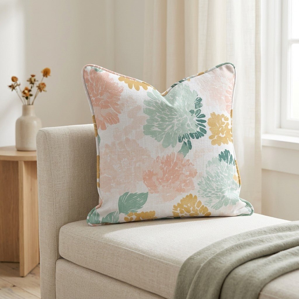 Golden Dahlia Throw Pillow - Lemon Park