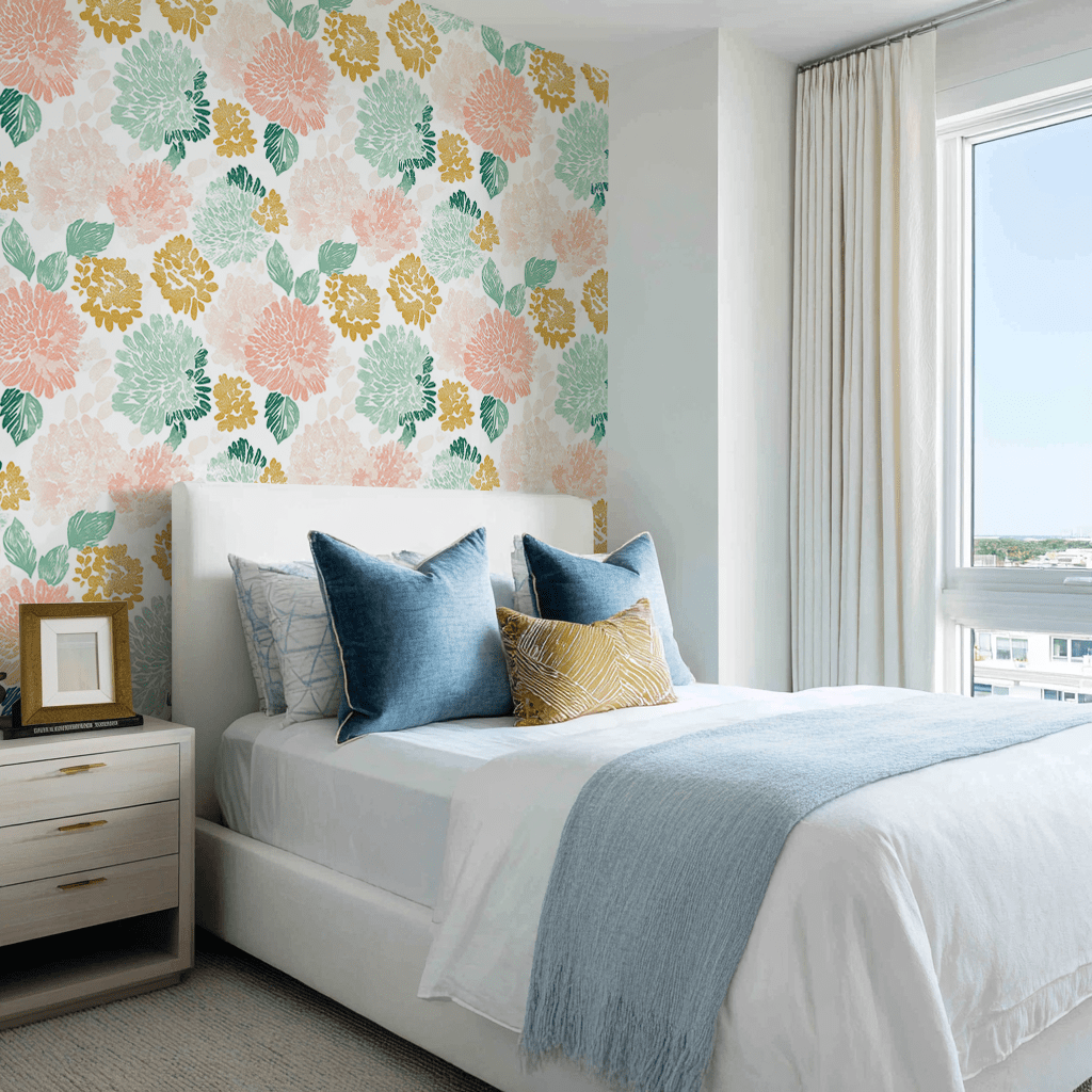 Golden Dahlia Wallpaper - Lemon Park