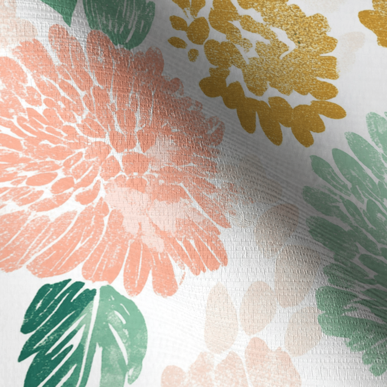 Golden Dahlia Faux Grasscloth Wallpaper