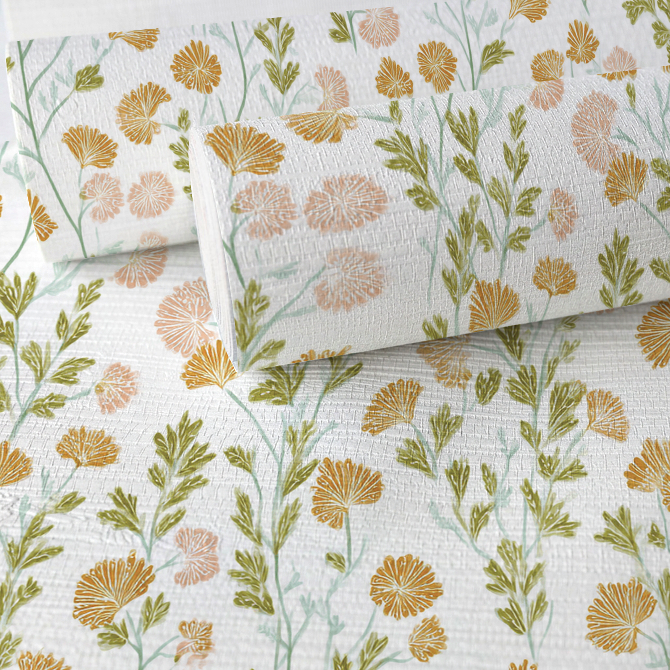 Golden Dandelion Faux Grasscloth Wallpaper