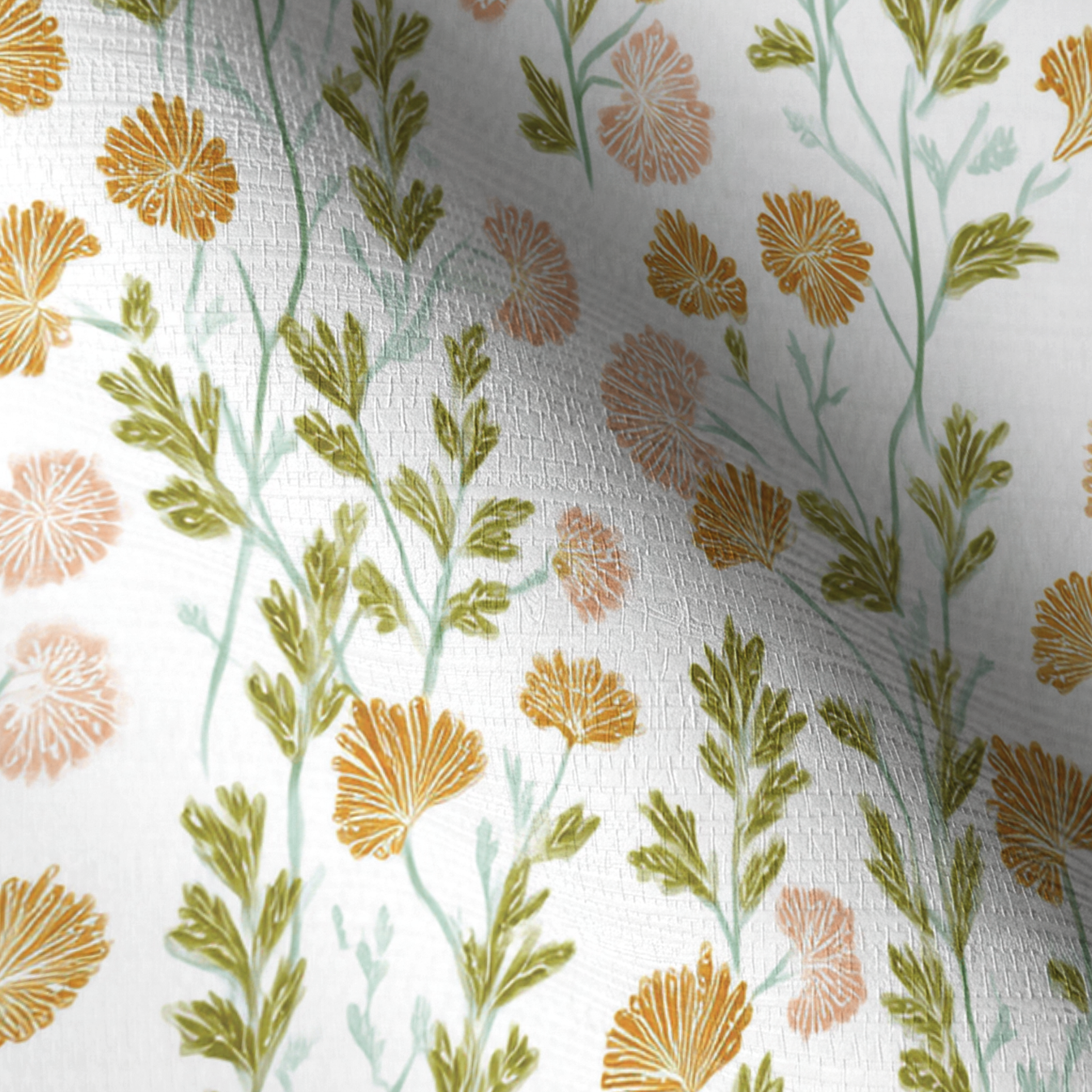 Golden Dandelion Faux Grasscloth Wallpaper
