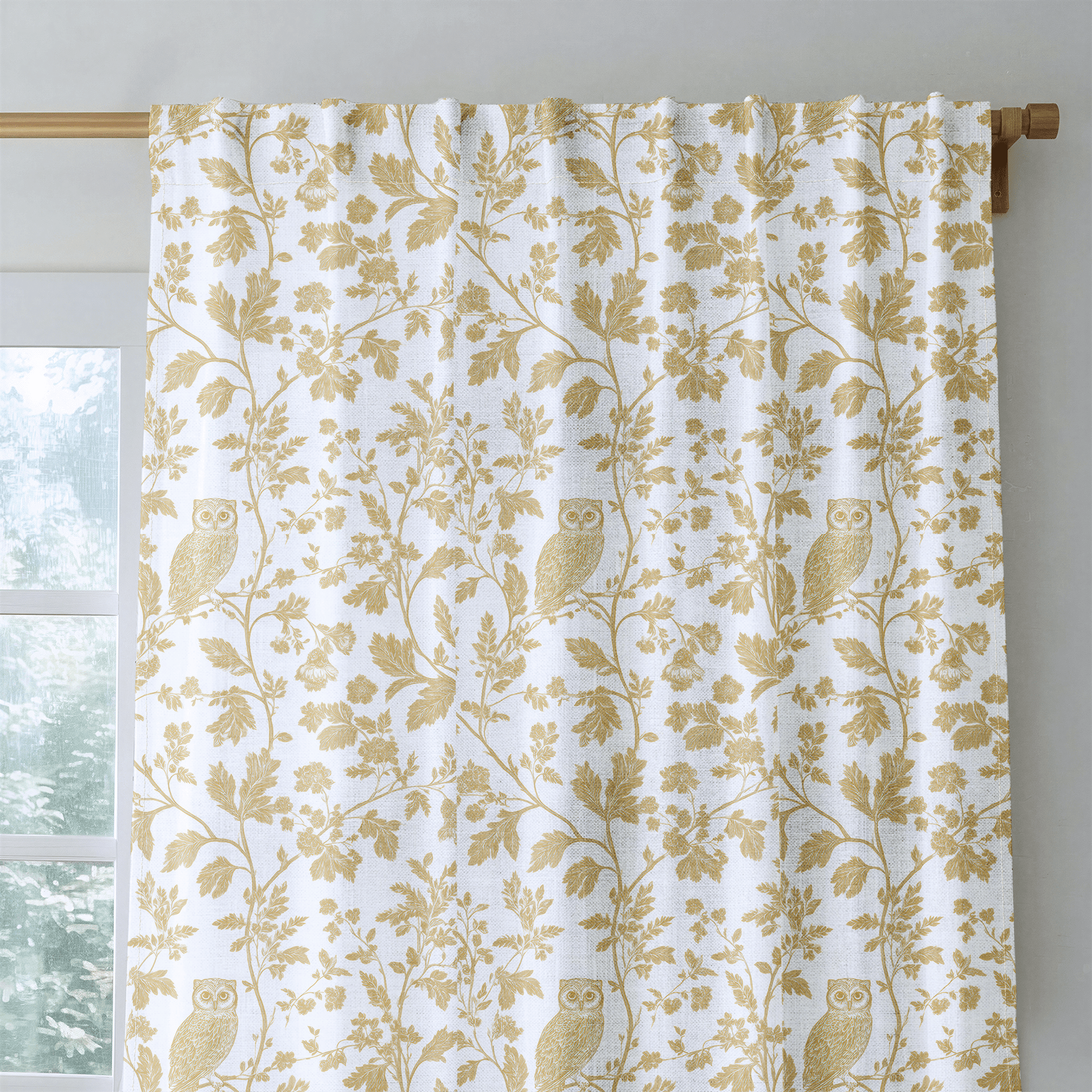 Golden Owl Friend - Drapery - Lemon Park