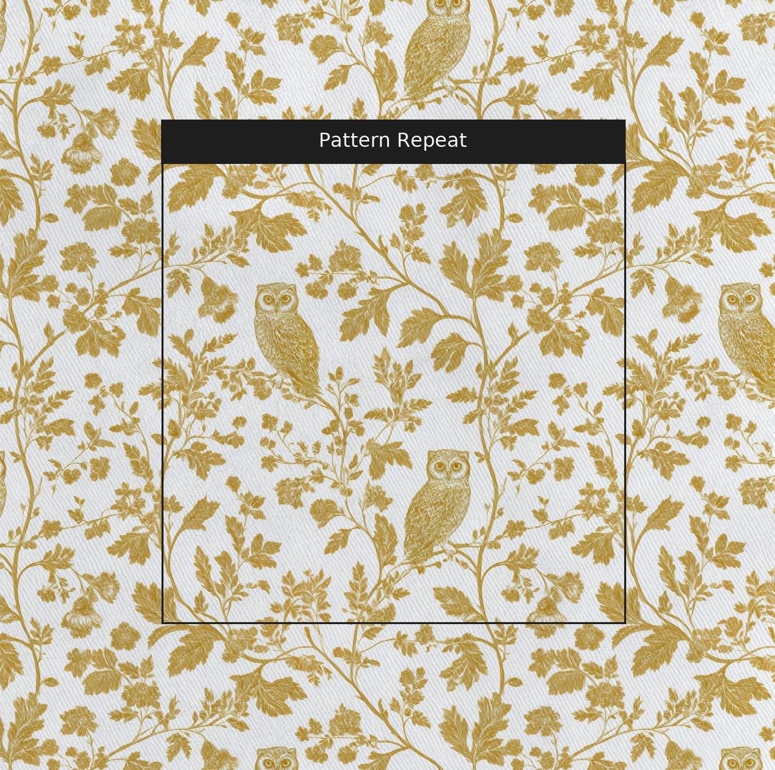 Golden Owl Friend - Fabric - Lemon Park