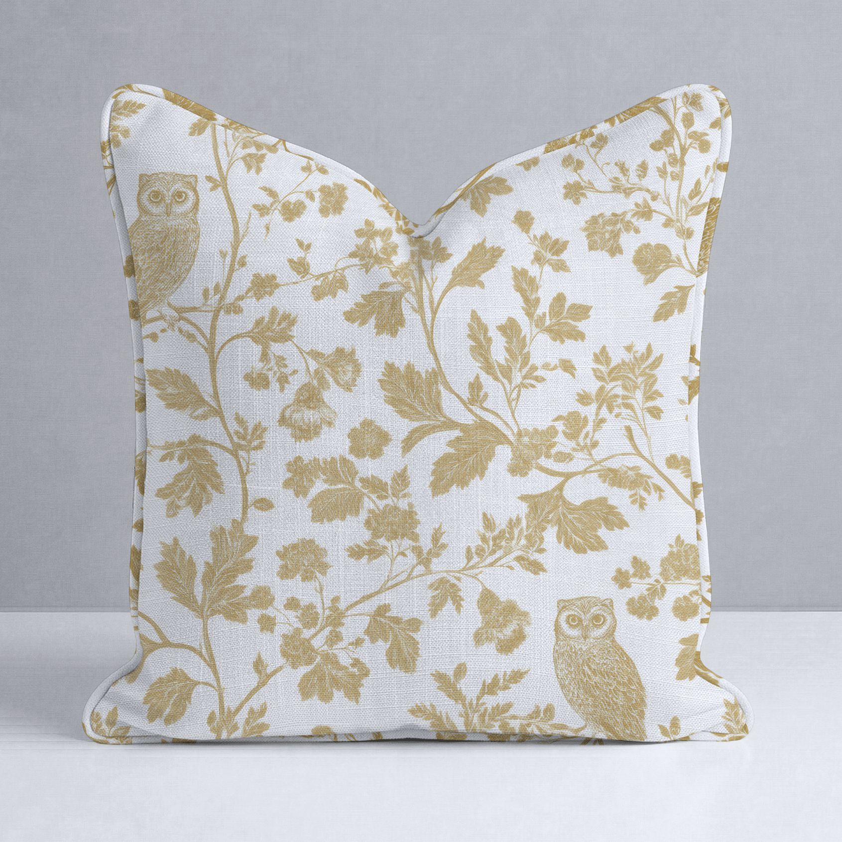 Golden Owl Friend Throw Pillow - Lemon Park