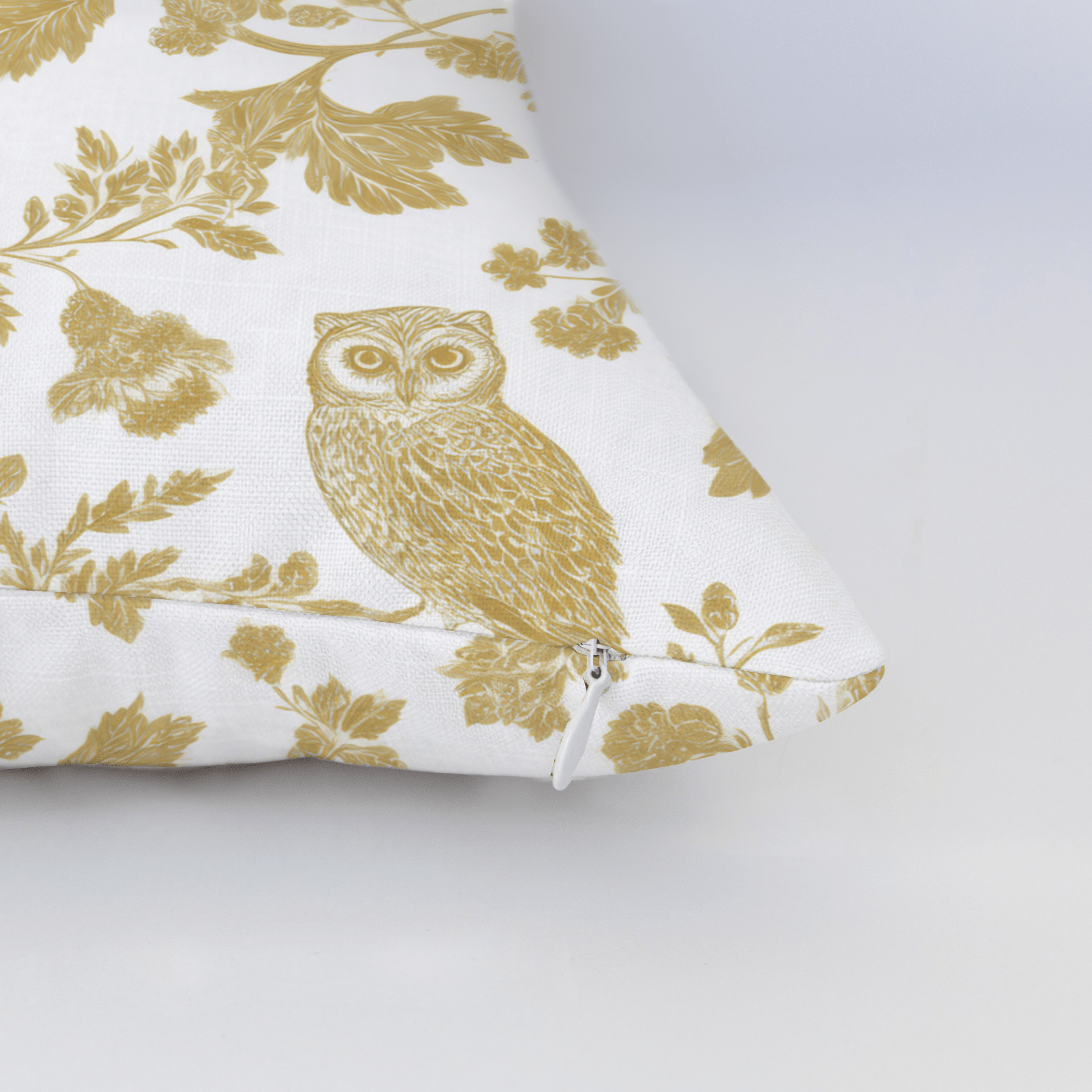 Golden Owl Friend Throw Pillow - Lemon Park