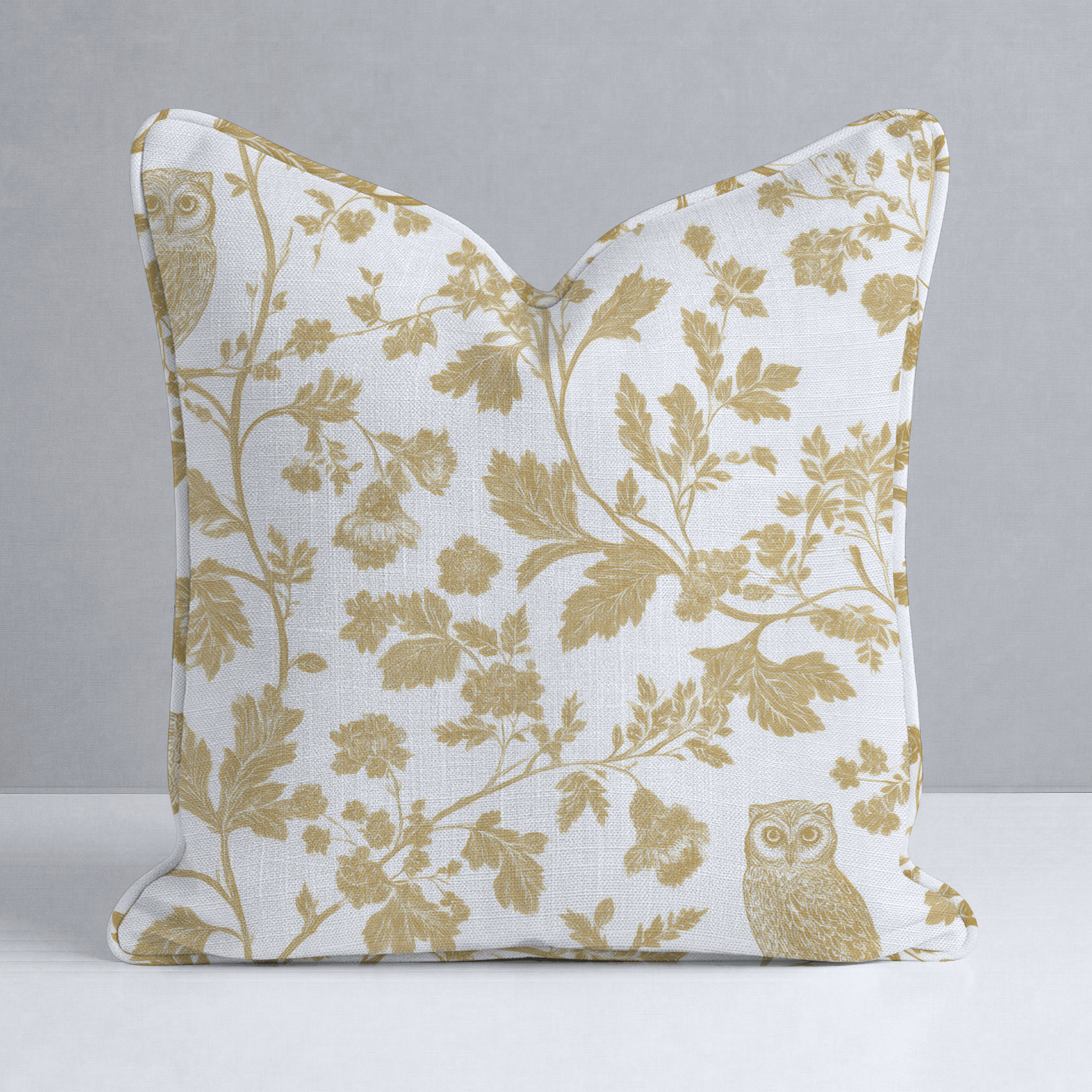 Golden Owl Friend Throw Pillow - Lemon Park