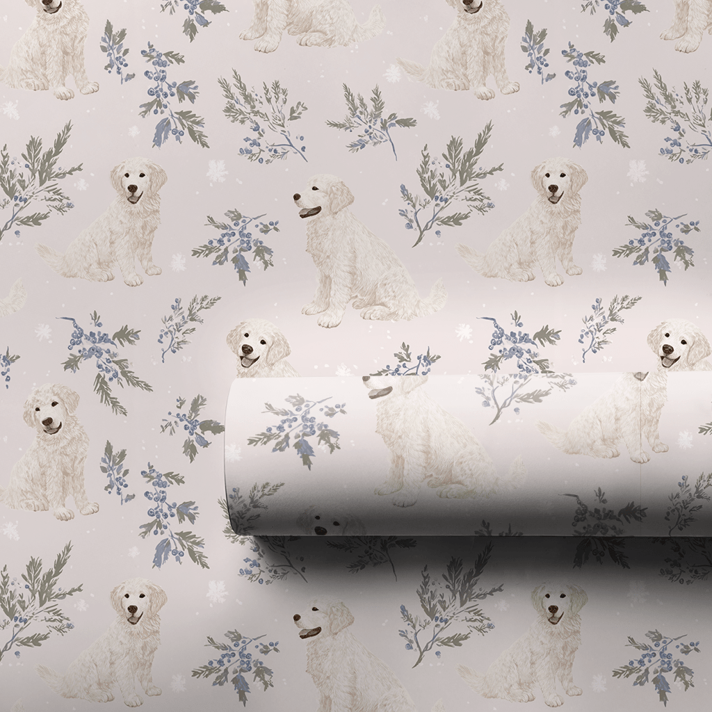 Golden Pup Christmas - Wrapping Paper - Lemon Park