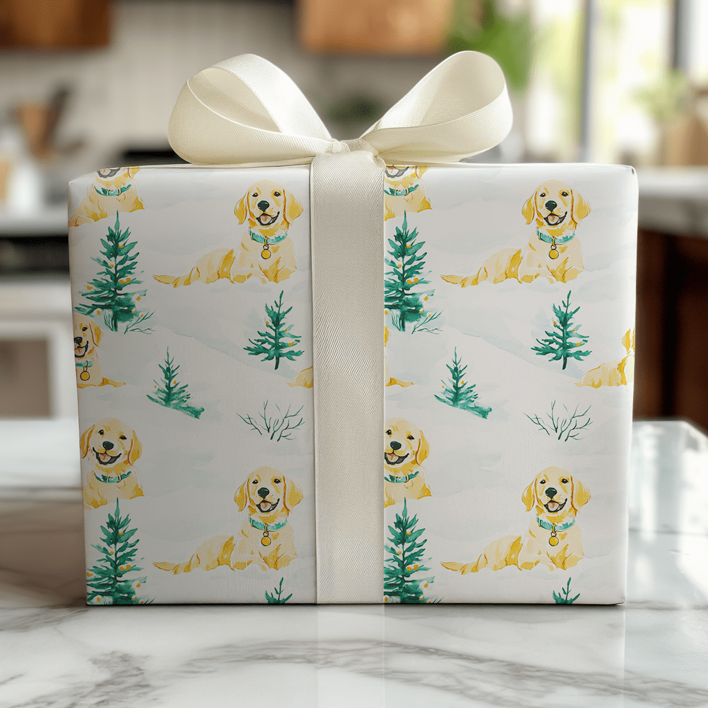 Golden Retriever Christmas - Wrapping Paper - Lemon Park