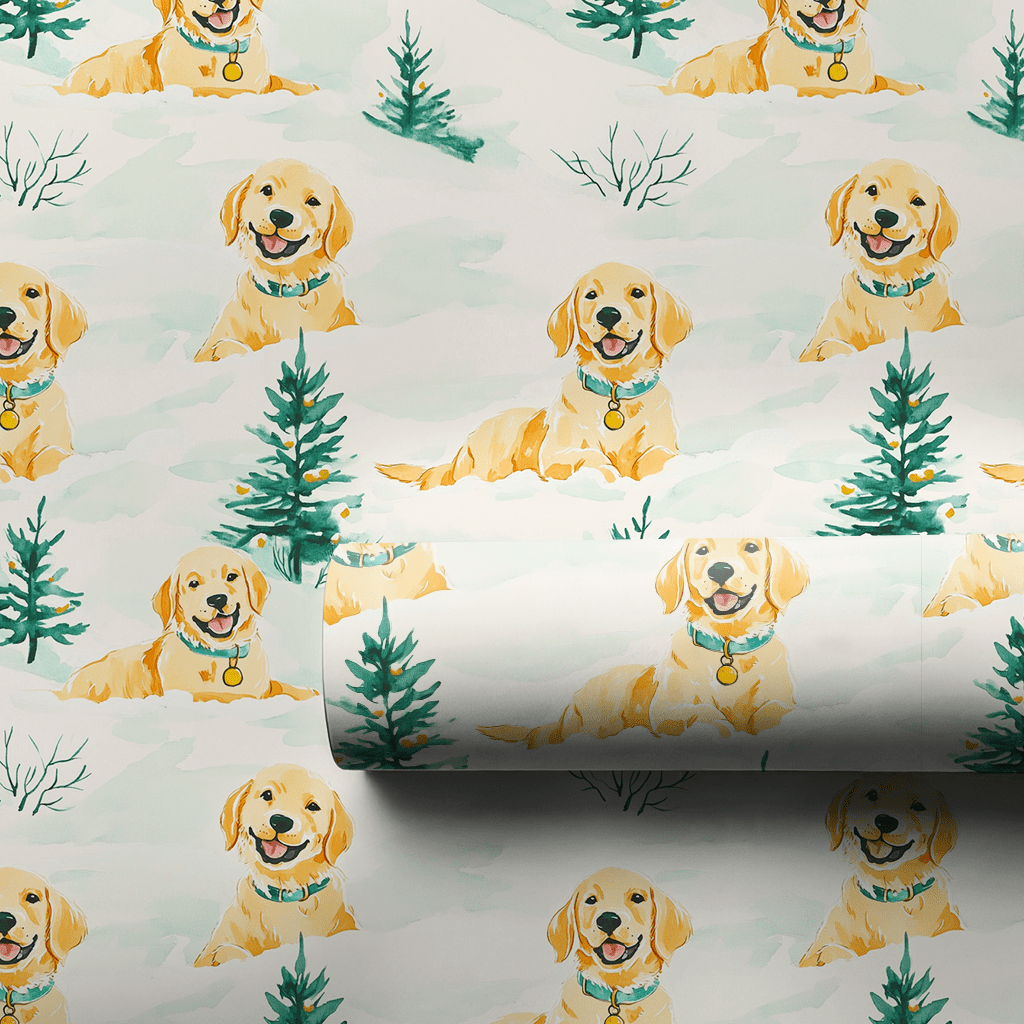 Golden Retriever Christmas - Wrapping Paper - Lemon Park
