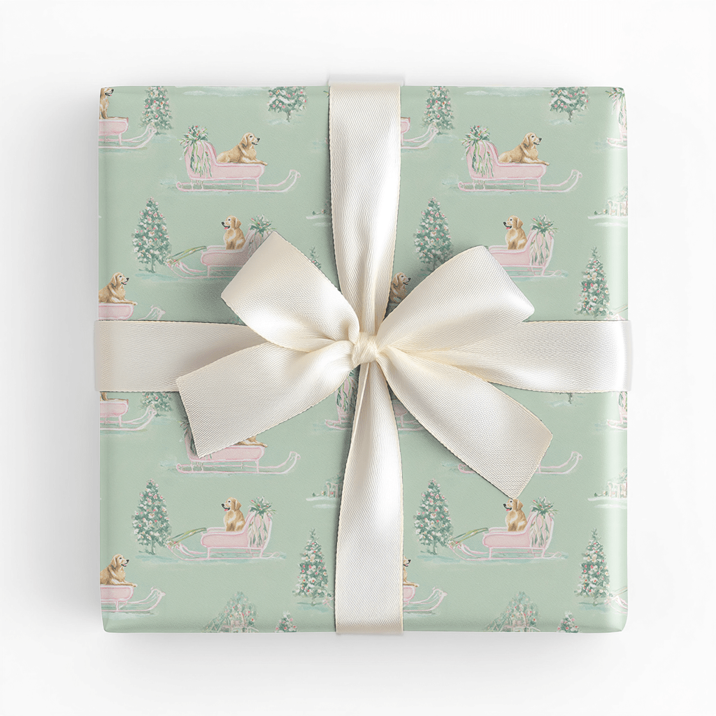 Golden Sleigh - Wrapping Paper - Lemon Park