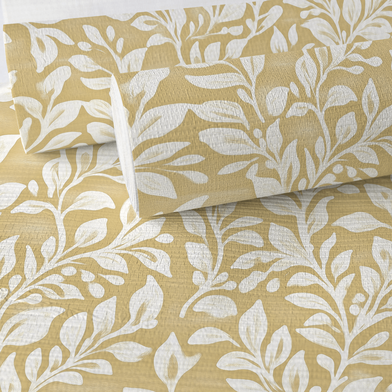 Golden Vine Faux Grasscloth Wallpaper - Lemon Park