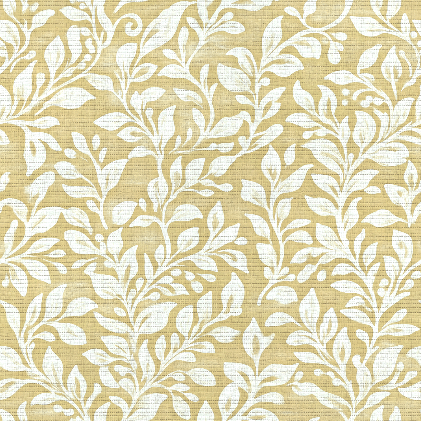 Golden Vine Faux Grasscloth Wallpaper - Lemon Park