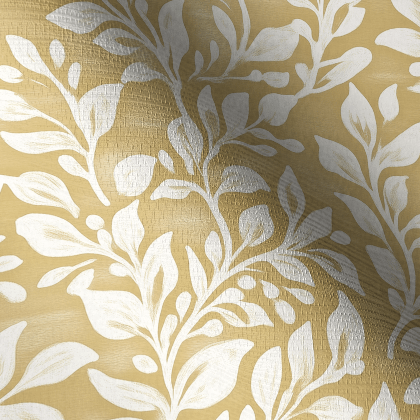 Golden Vine Faux Grasscloth Wallpaper - Lemon Park