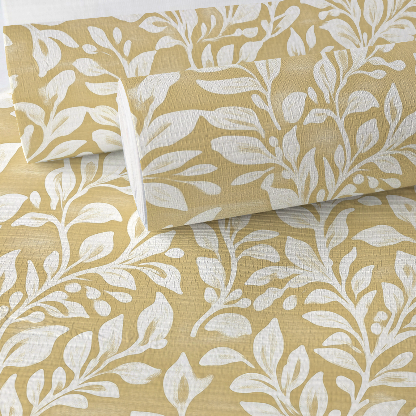 Golden Vine Faux Grasscloth Wallpaper