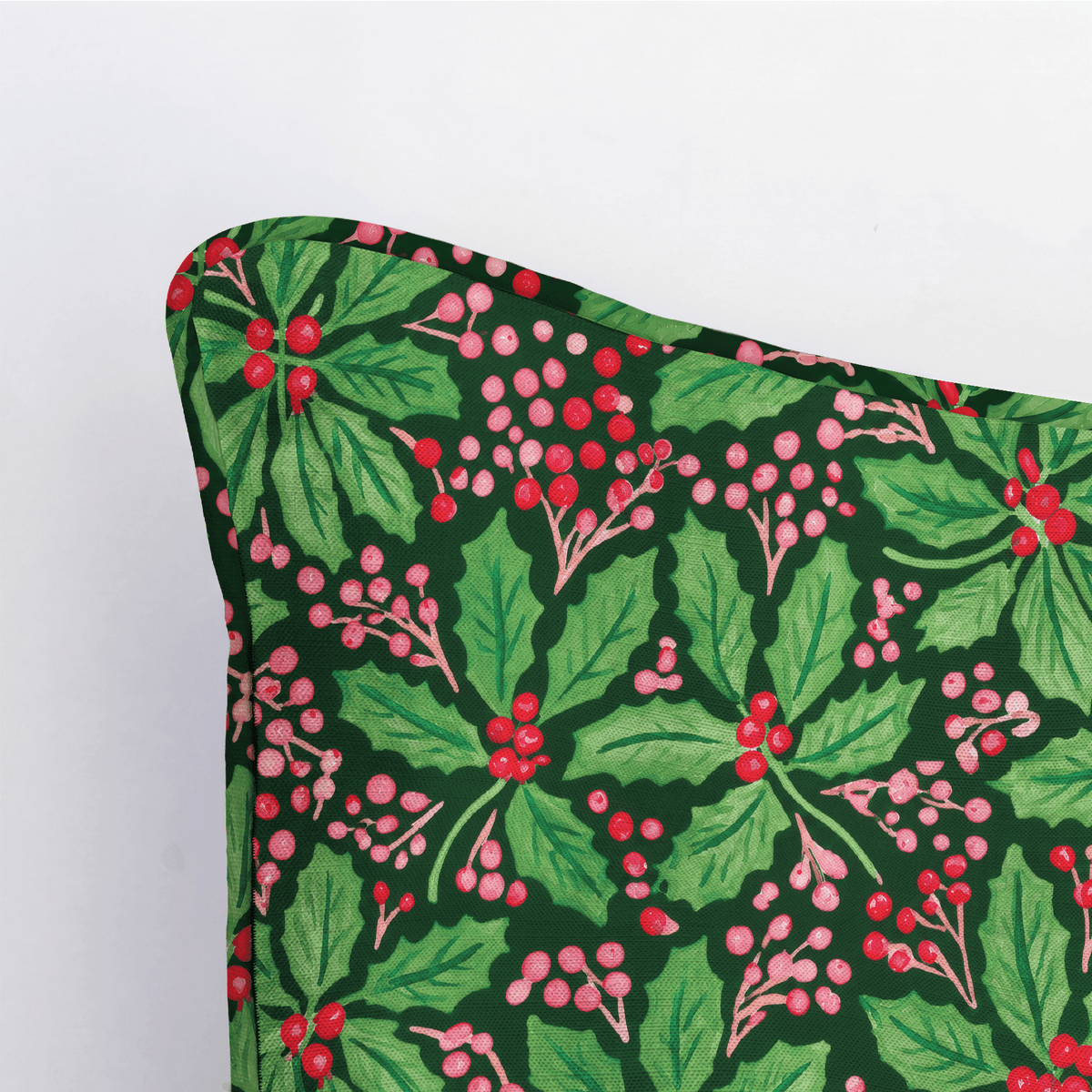 Green Berry Holly Throw Pillow - Lemon Park