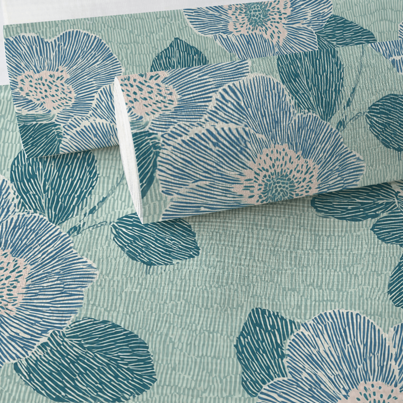 Green Rain Drops Faux Grasscloth Wallpaper - Lemon Park