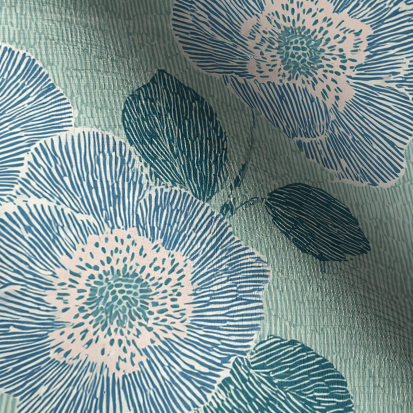 Green Rain Drops Faux Grasscloth Wallpaper