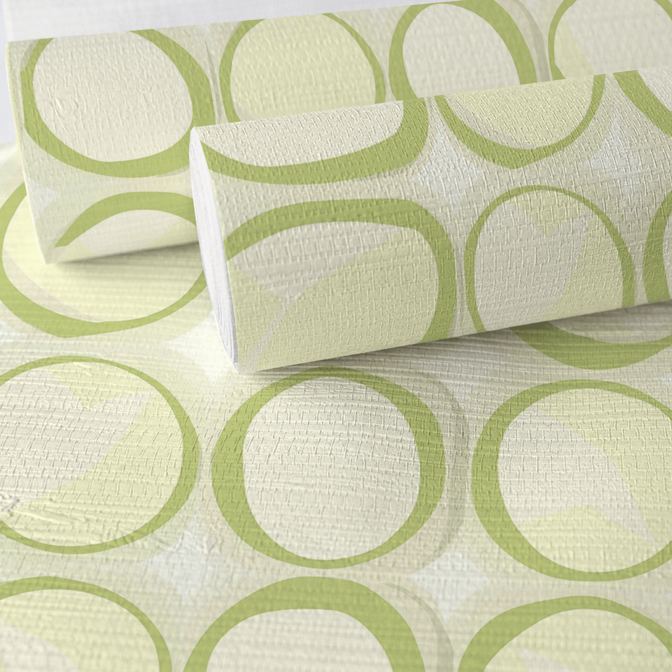 Groovy Green Faux Grasscloth Wallpaper - Lemon Park
