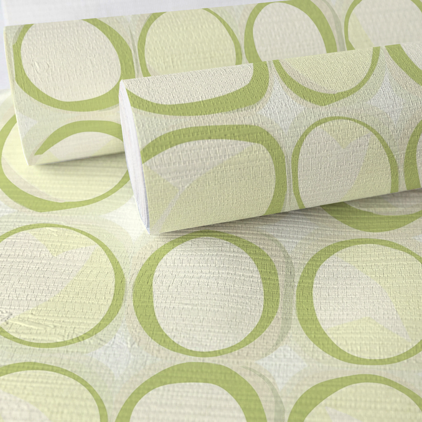 Groovy Green Faux Grasscloth Wallpaper