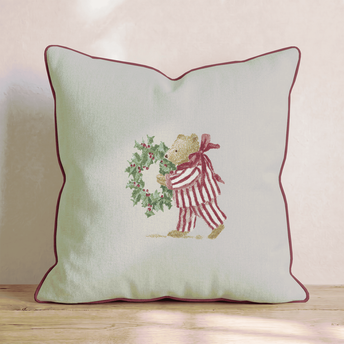 Grumpy Bear Holiday Throw Pillow - Lemon Park