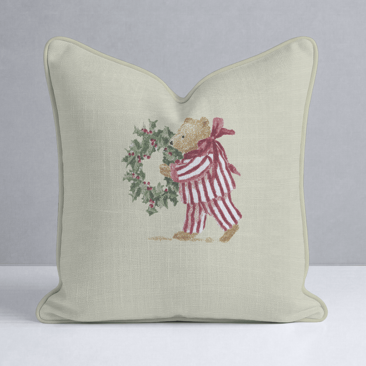 Grumpy Bear Holiday Throw Pillow - Lemon Park