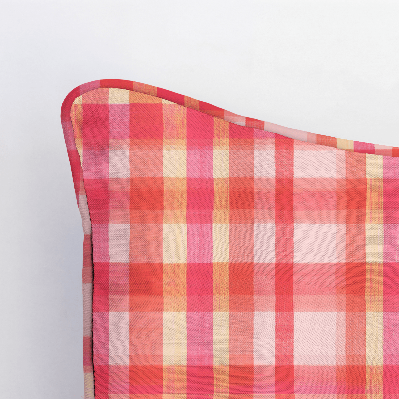 Guava Grid Throw Pillow - Lemon Park