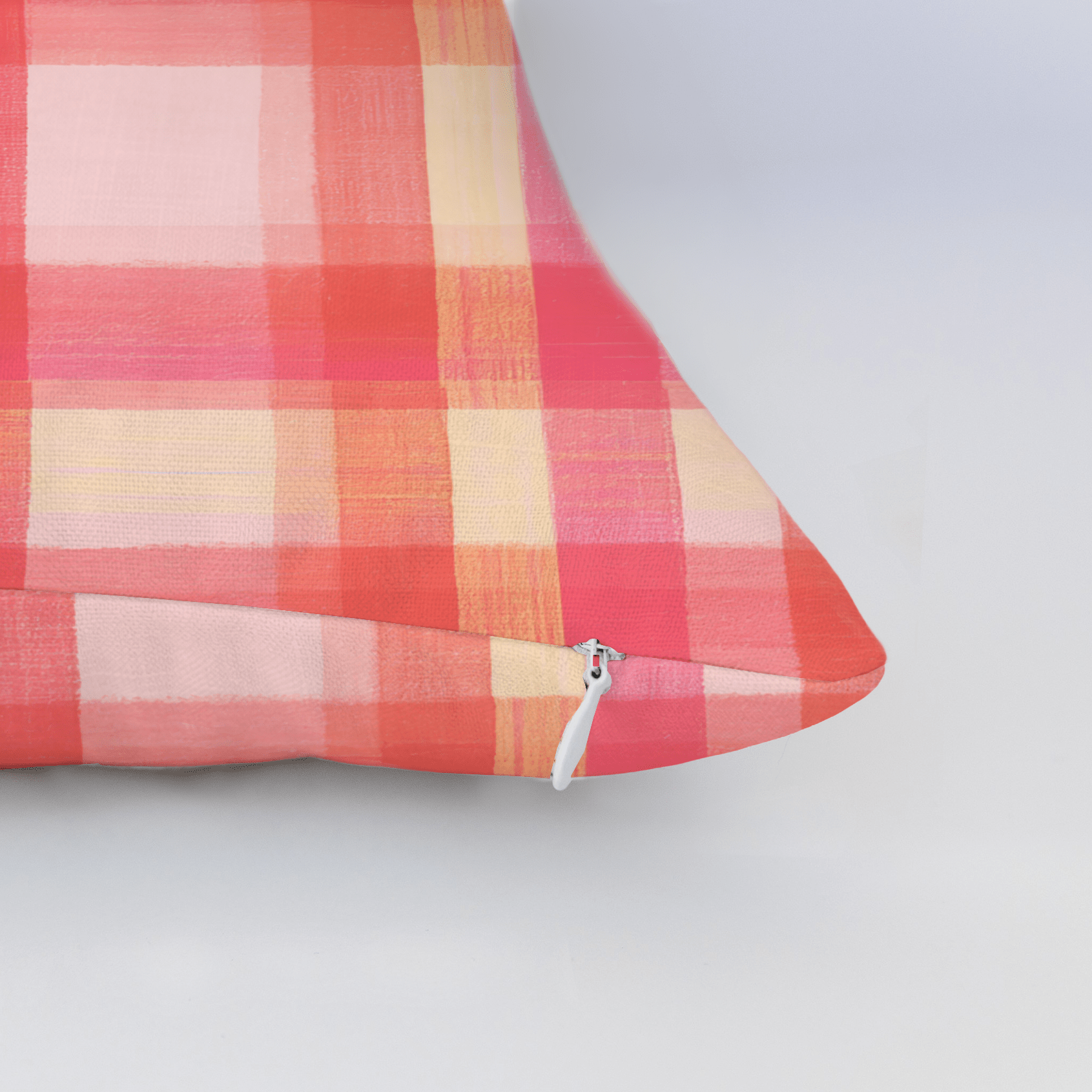 Guava Grid Throw Pillow - Lemon Park