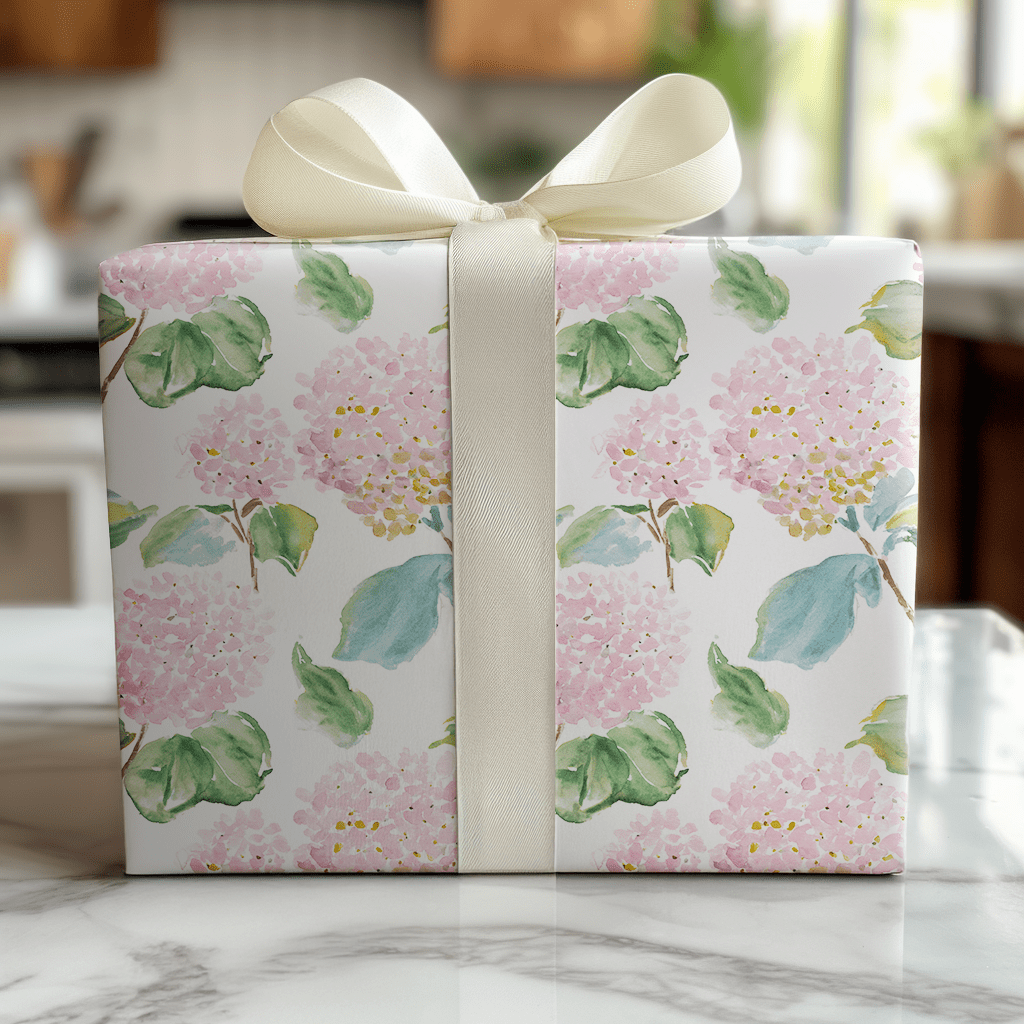 Hadleigh Hydrangea - Wrapping Paper - Lemon Park