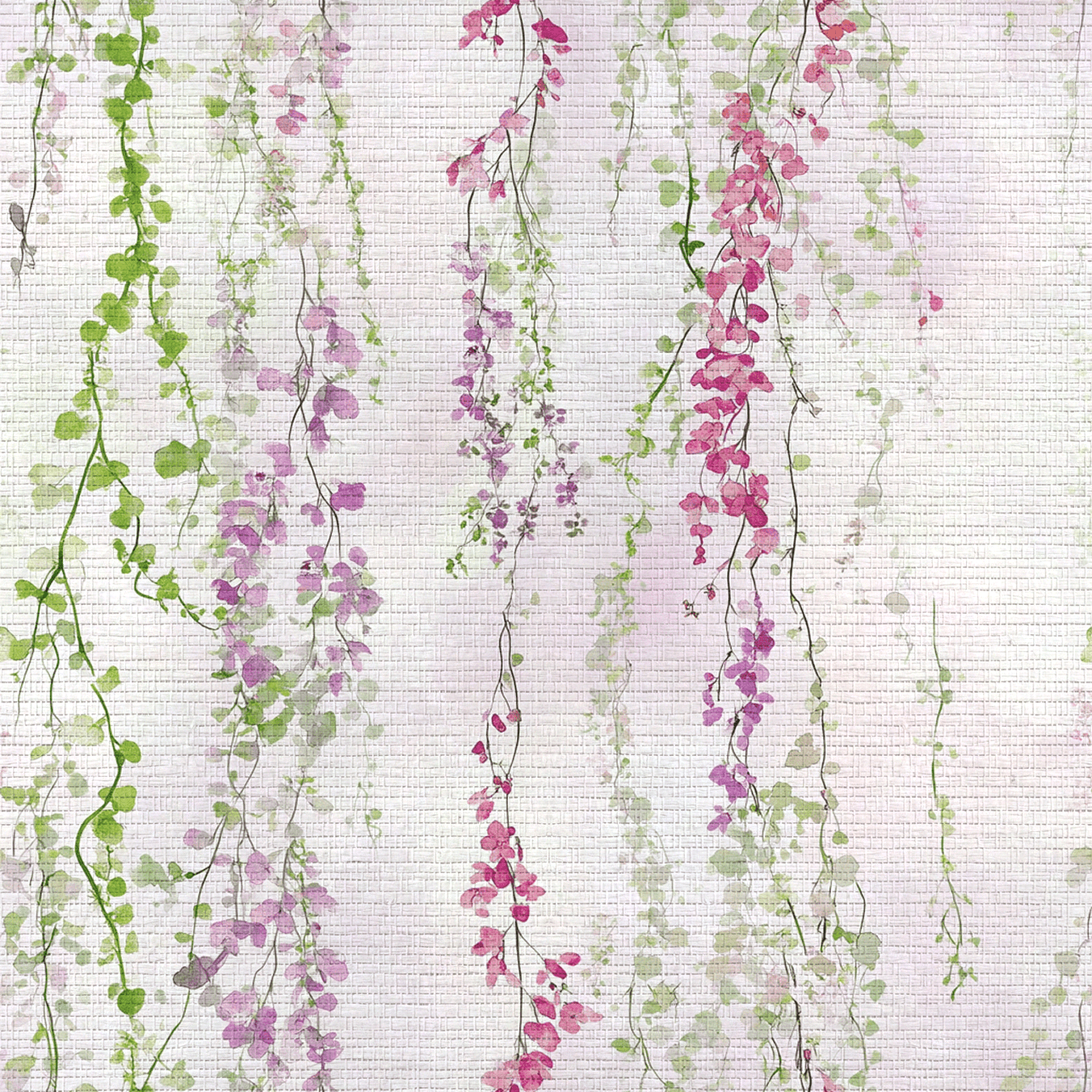 Hanging Blossoms Faux Grasscloth Wallpaper - Lemon Park