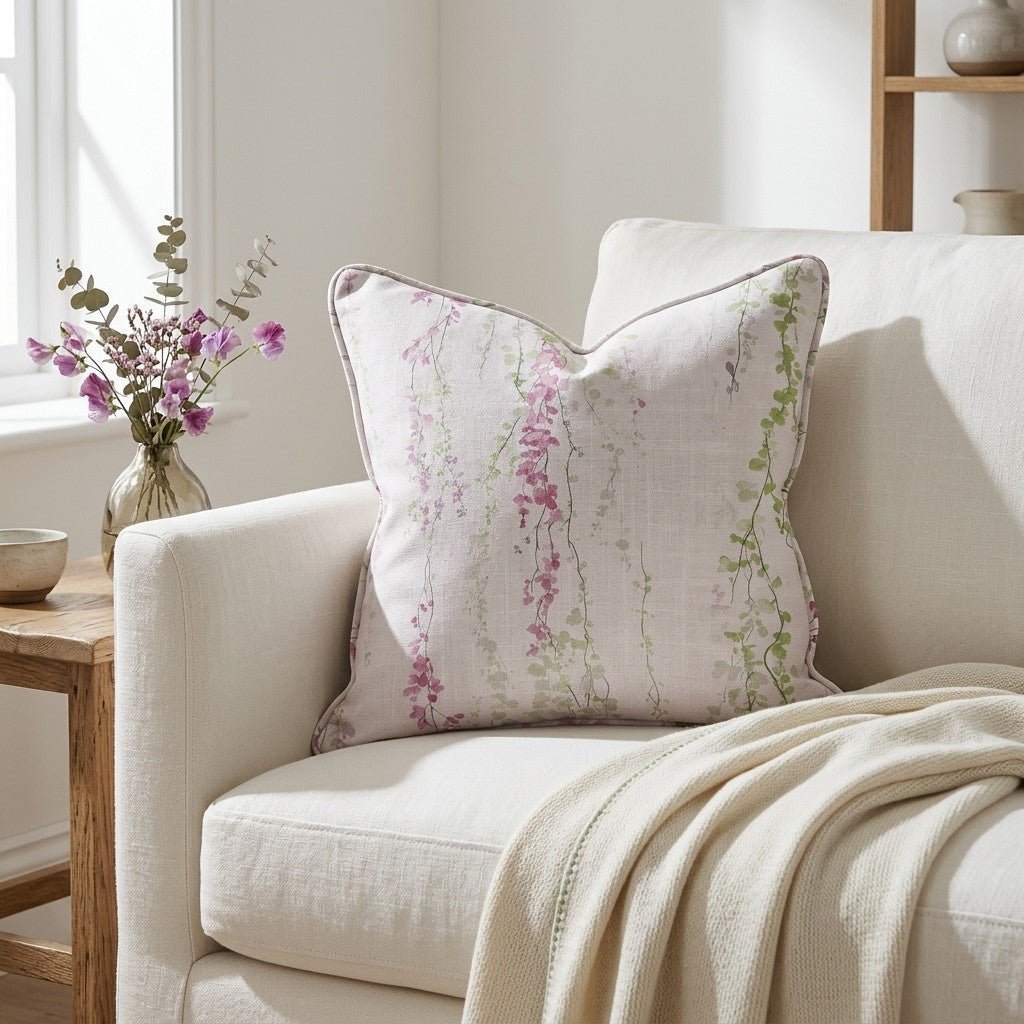Hanging Blossoms Throw Pillow - Lemon Park