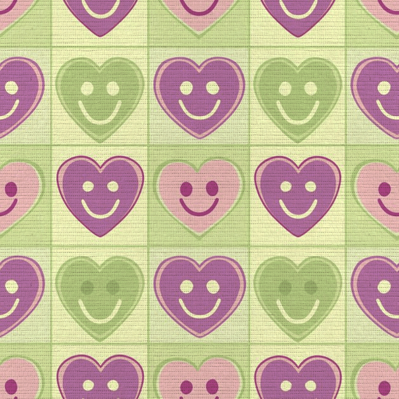Happy Hearts Faux Grasscloth Wallpaper - Lemon Park