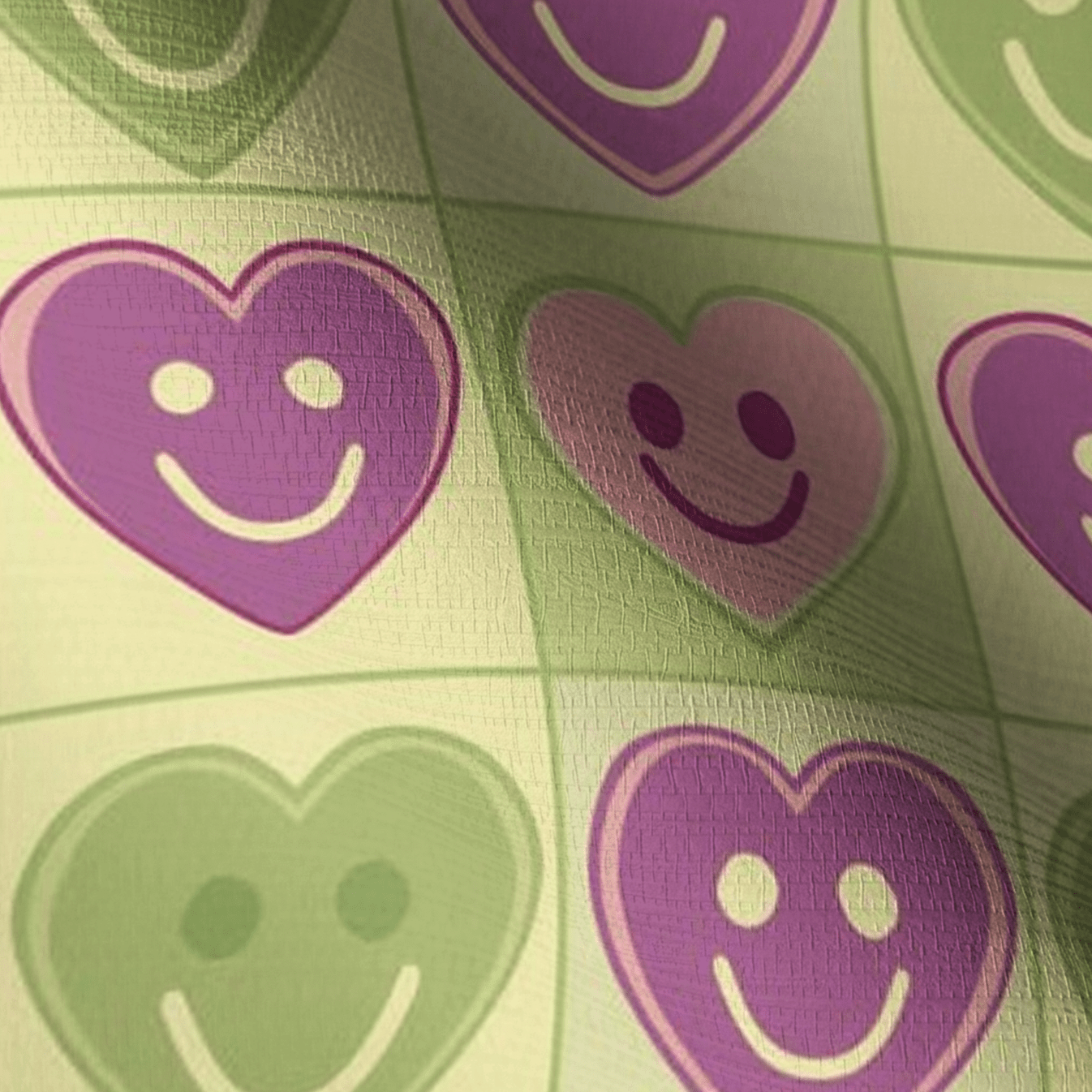 Happy Hearts Faux Grasscloth Wallpaper - Lemon Park